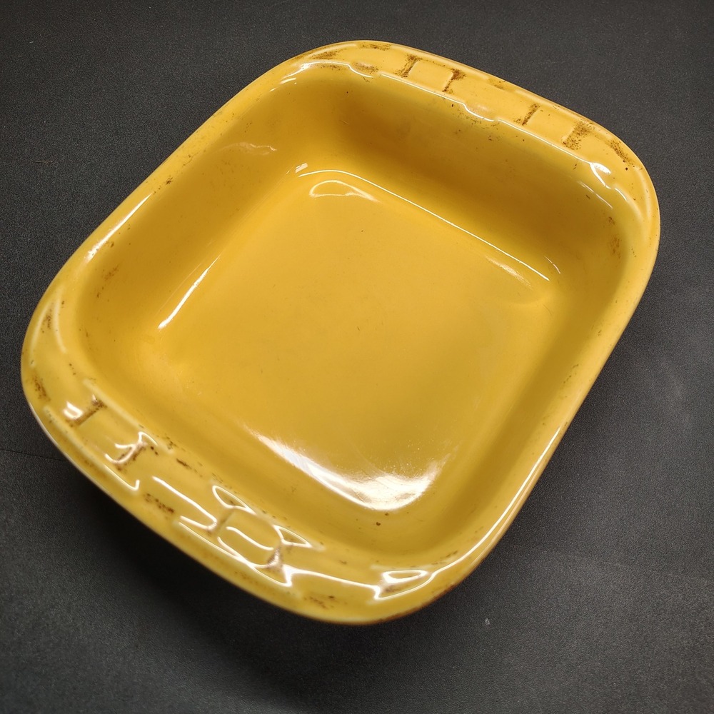 Longaberger Baking Dish Butternut 9x9 Woven Traditions Pottery Stoneware